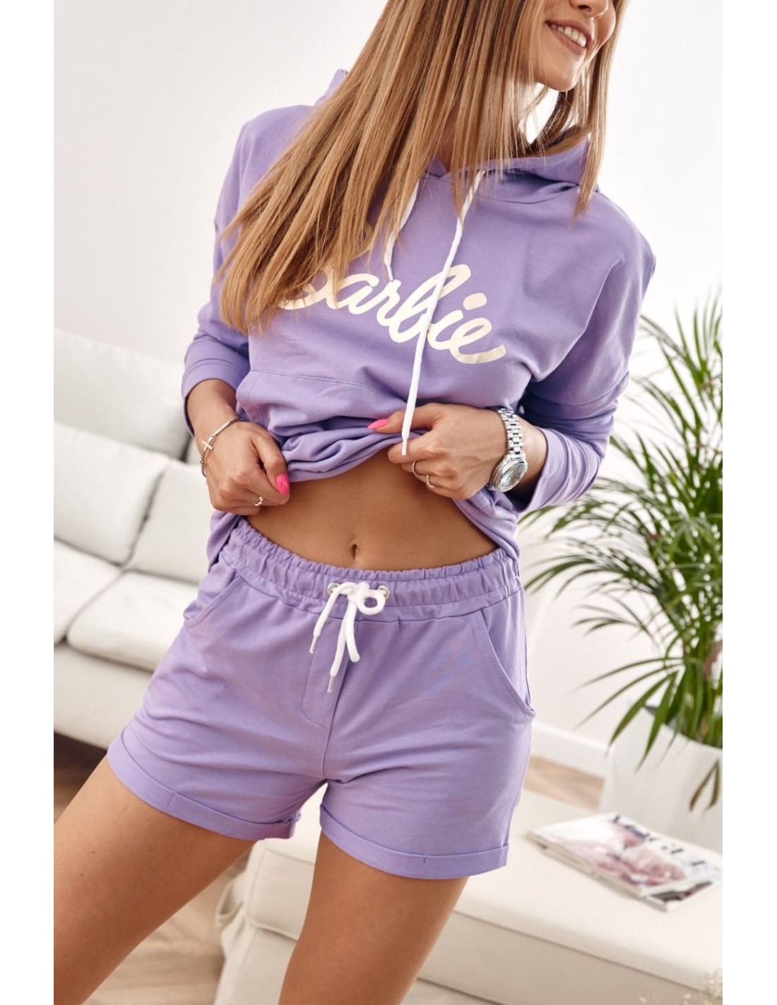 Purple tracksuit set with shorts 1840 - Online store - Boutique